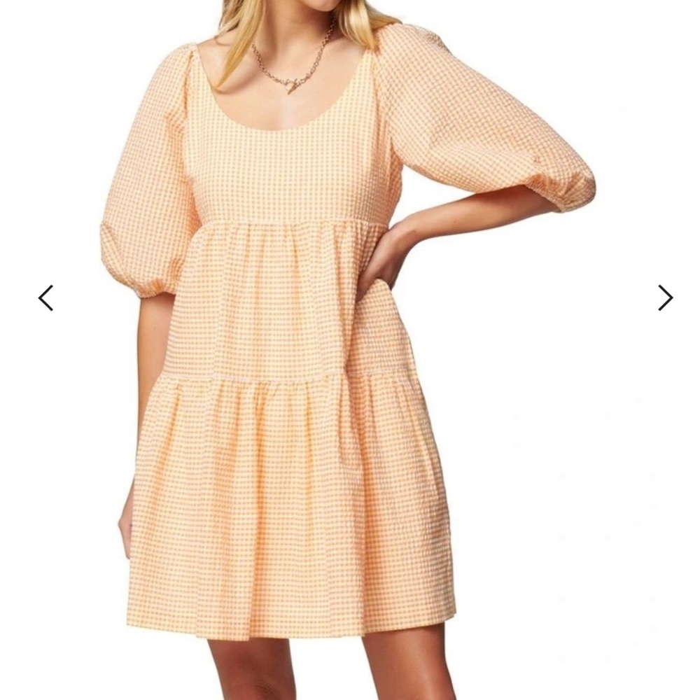 Rubi Cotton Babydoll Dress Amber Gingham